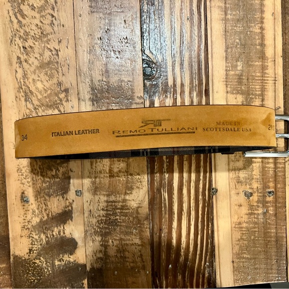 Remu tulliani leather brown belt size 34” Italian leather - Picture 2 of 5